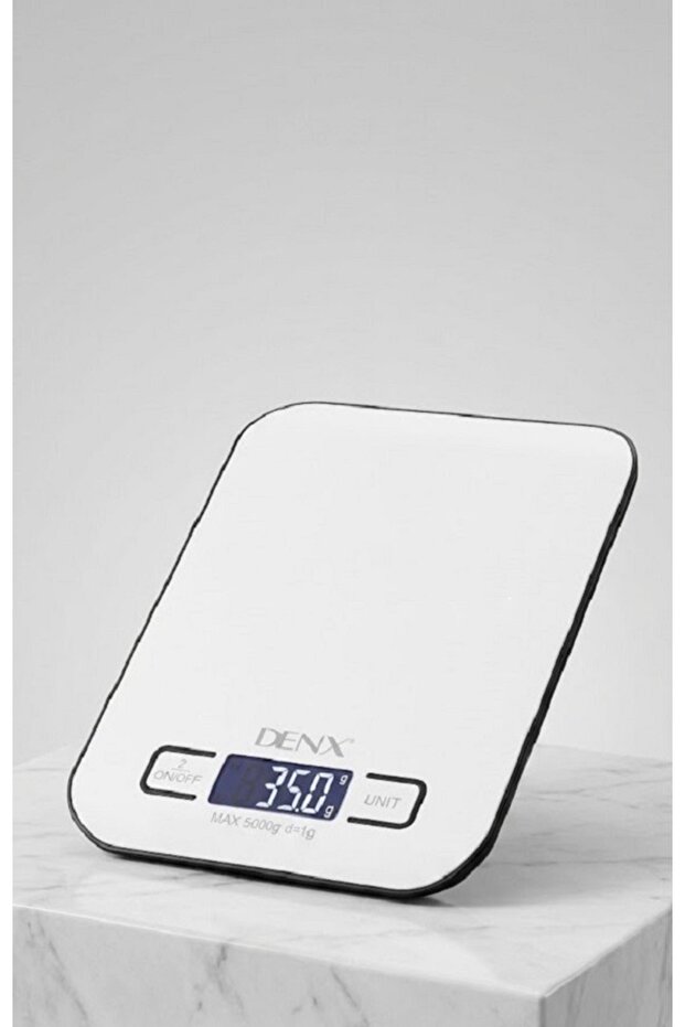 ميزان مطبخ رقمي عالي الدقة DX3629 (5 كجم / 1 جرام) - ميزان طعام فائق النحافة مع شاشة LCD بإضاءة خلفية ووظيفة القياس بالوزن الفردي