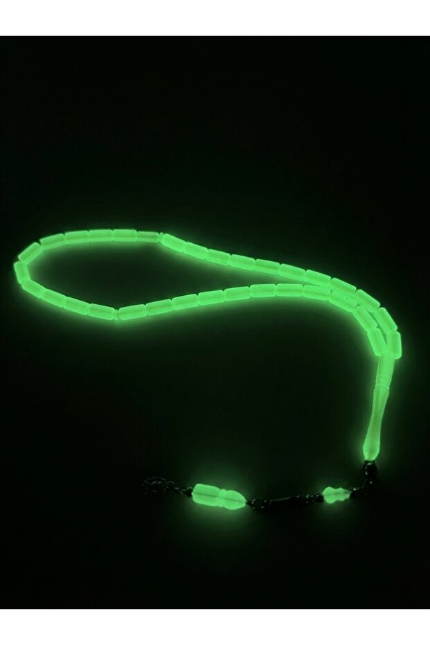 Glow-In-The-Dark Phosphorescent Cylinder Cut Cat's Eye Prayer Beads