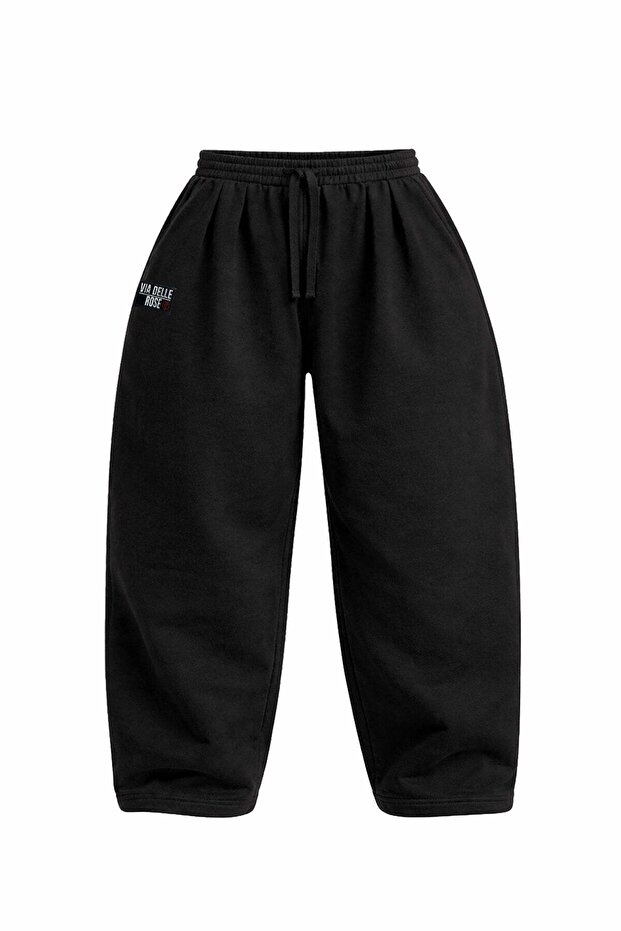 Black Pleated Detailed Baggy Pants 19041