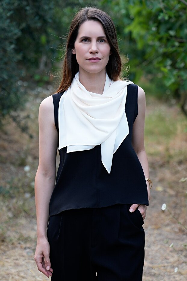 100% Silk Scarf – Off-White