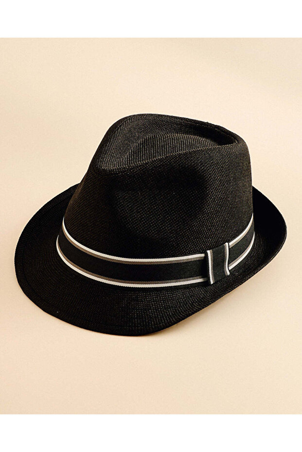 Boys Black Embellished Hat