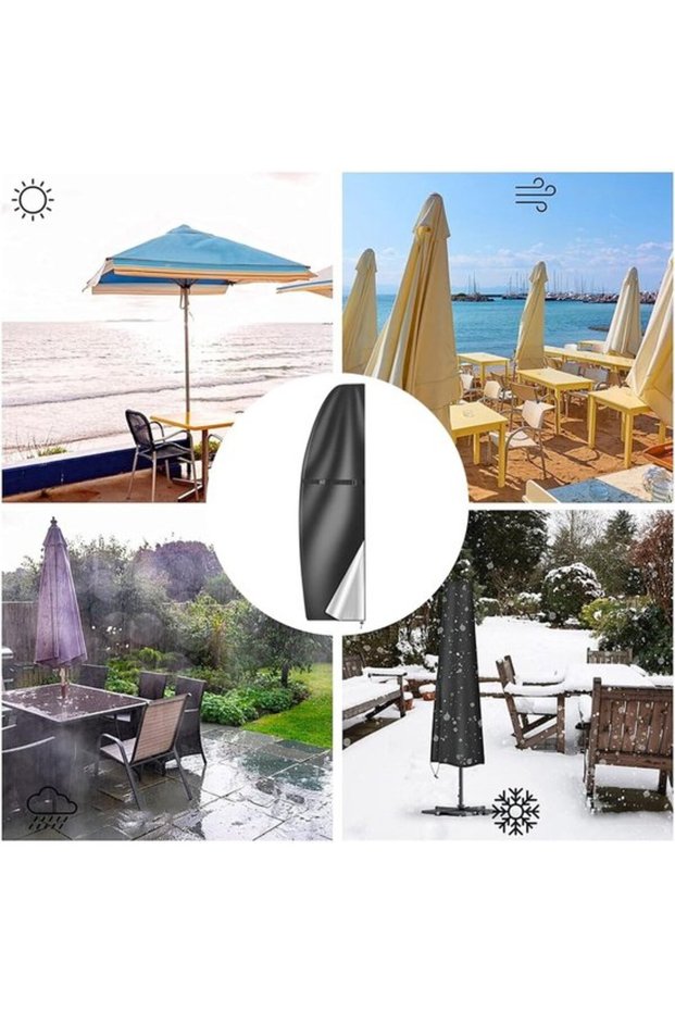 Cantilevered Sunshade Cover - Outdoor Furniture Protective Tear-resistant Oxford Cloth 205 x 25 40 cm Black