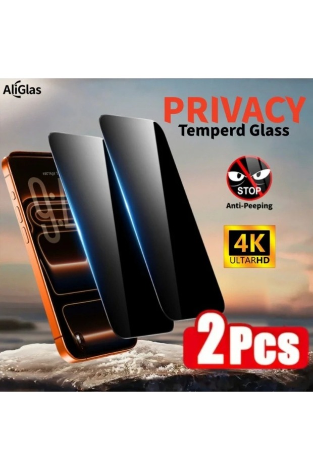 iPhone17 Pro 2 Pieces Anti Peeping 2Pack Privacy Black Frame Tempered Glass Screen Protector for iPh