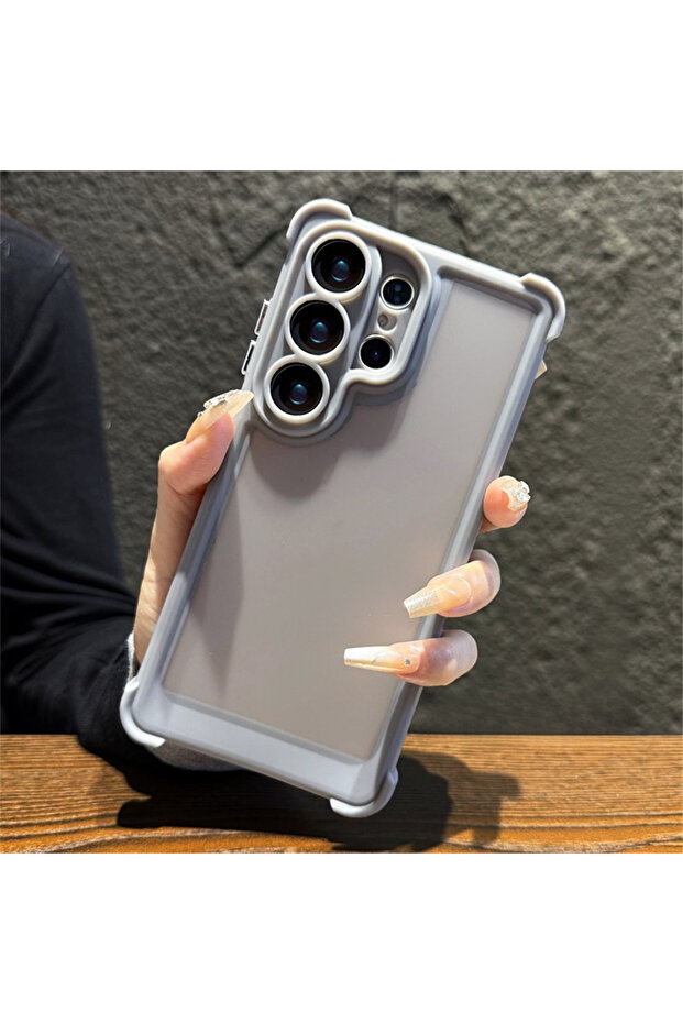 Galaxy S25 Ultra Gray Shockproof Bumper Armored Phone Case for Samsung S25 S26 Plus S24 Ultra Matte