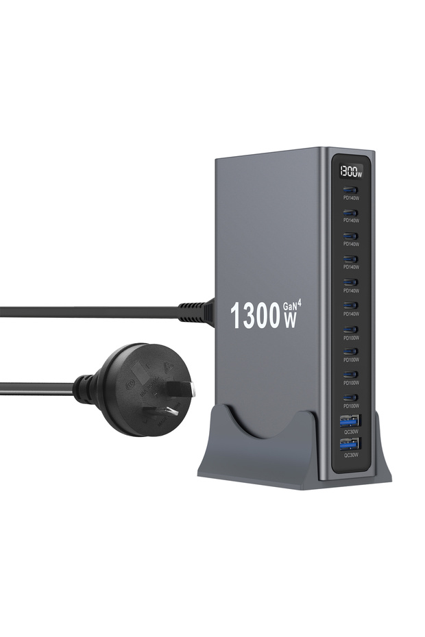 AU 1300W 10C2A Desktop Charger Multi-Port Fast Charger for Multiple Devices Suitable for Charging Ph