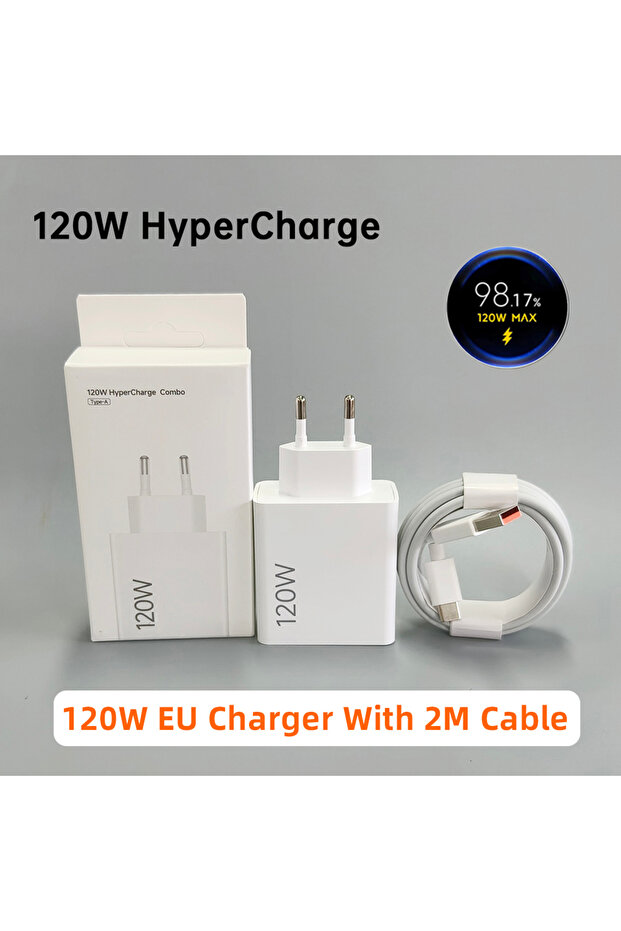 XIAOMI EU Add 2M Cable Original 120W Usb Fast Charger 100W Hypercharge Turbo Charging Adapter Cable