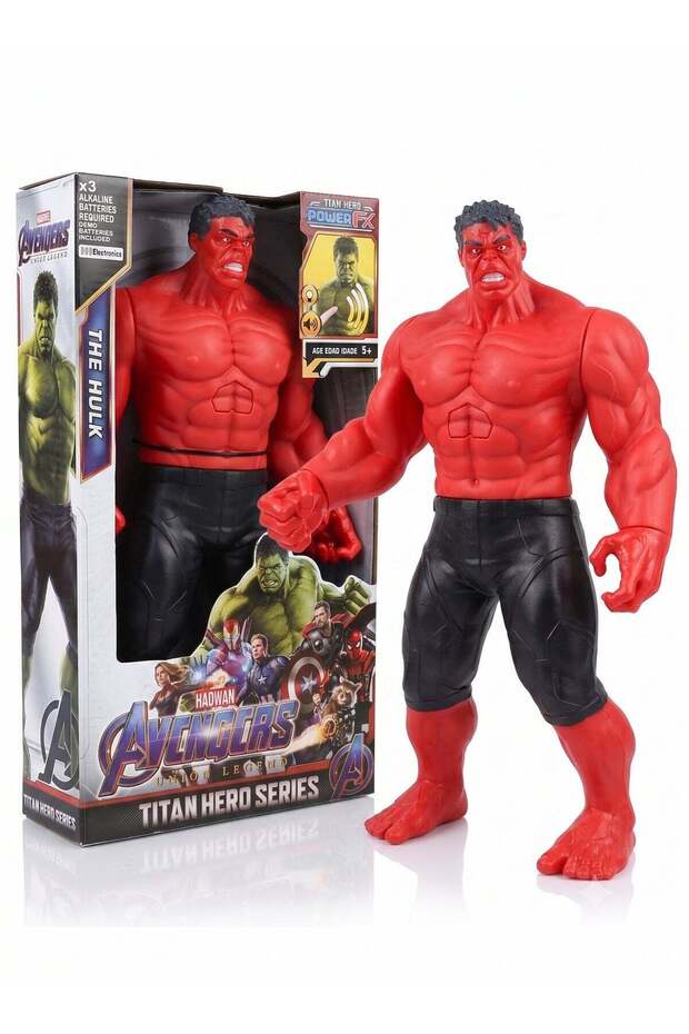 Red Hulk Anti-Hero 30cm Collectible Figure – 12 Inch Titan Hero Series Toy with Lights & Sound | Marvel Union Legend General Ross Action Figure Model | Best Interactive Superhero Toy Gift for