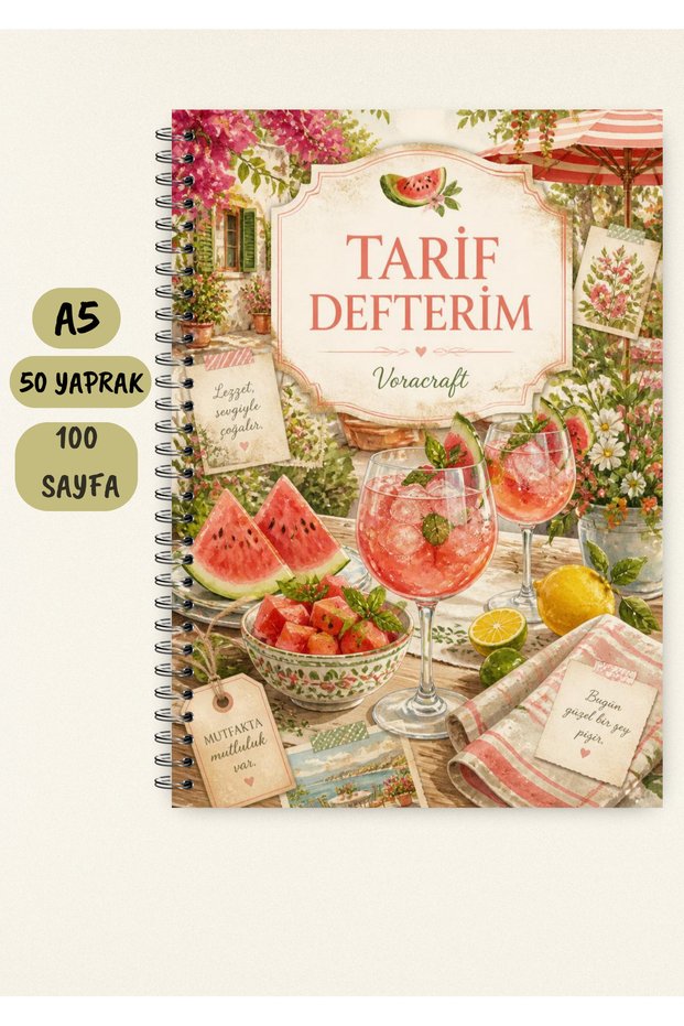 Cooking Recipe Book, 50 Sheets / 100 Pages, A5 / Wire Spiral Trf0055