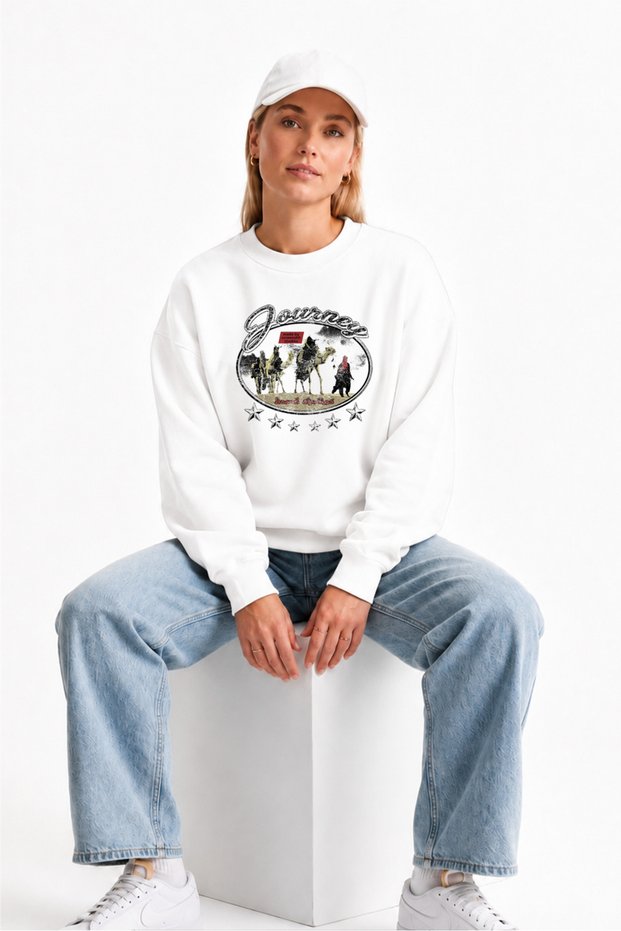 Natural Vintage Vintage Design Sweatshirt Oversize Fit 100% Cotton Back Printed Unisex Daily Sweatshirt