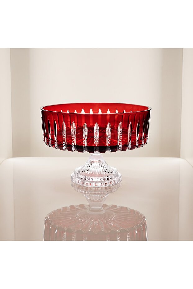 Crystal Cut Decor Sandra Presentation Bowl - Glass Bowl 25cm