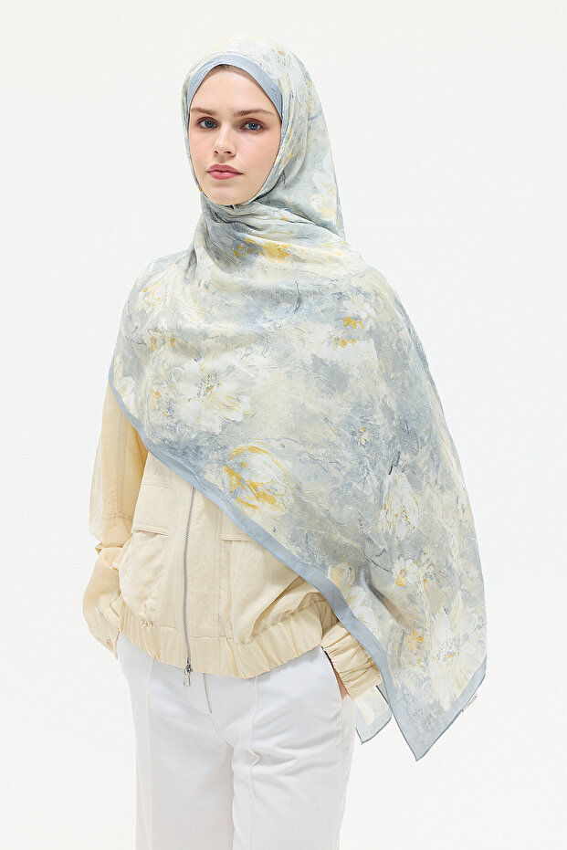 Amora Kraş Shawl - Yellow Gray