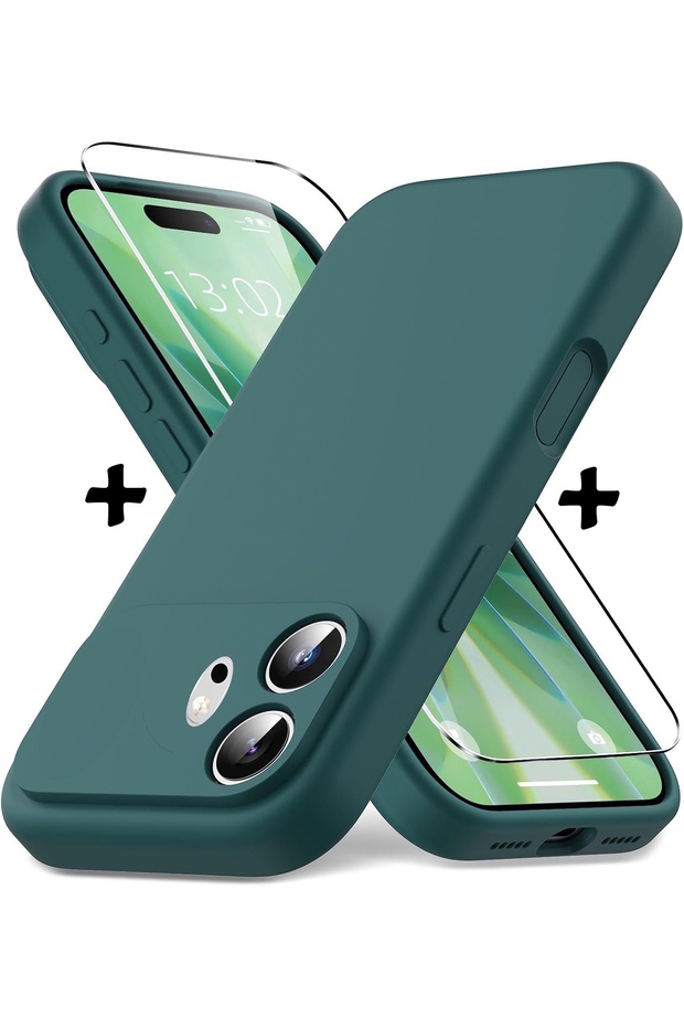 Honor 600 Compatible Case with Camera Protection Soft Colorful Matte Silicone + 9H Screen Protector Glass 2in1 Set
