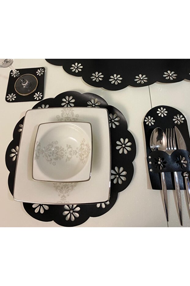 American Servi̇s,Supla,Runner,1-Person Leather Presentation Set,Pearl Detailed