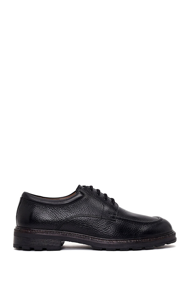 Men's Black Lace-Up Leather Casual Shoes Wm750019Df