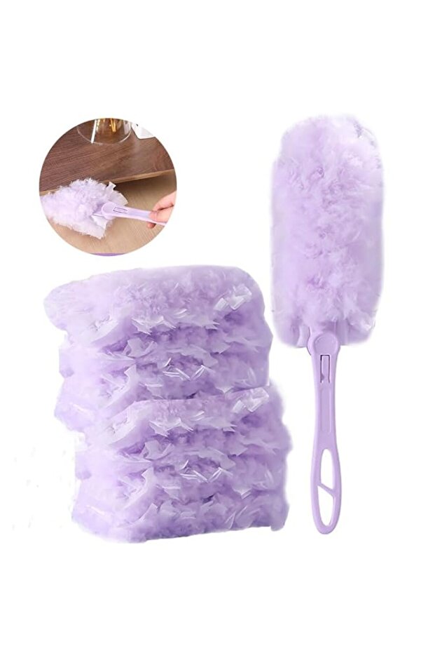 360 Duster Kit With 7 Refills and Handle - Reusable Cleaning Wand for Corners and Furniture