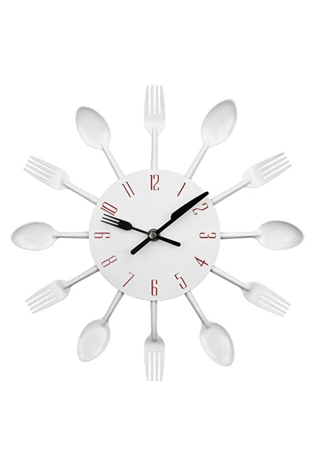 Timelike 3D Removable Modern Creative Cutlery Kitchen Spoon Fork Wall Clock Mirror Wall Decal Wall Sticker Room Home Decoration