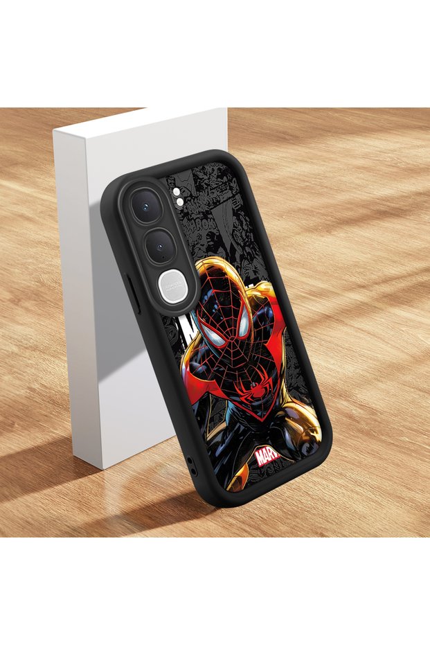 For Vivo Y31 5g Compatible Black Spiderman Case Camera Protective Couple Lover Case Silicone Phone Cover