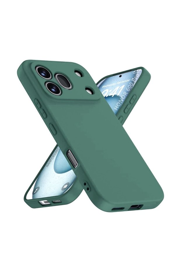 Honor 600 Pro Compatible Silicone Case - Pastel Color Tone Flexible Cover with Camera Protection - Green
