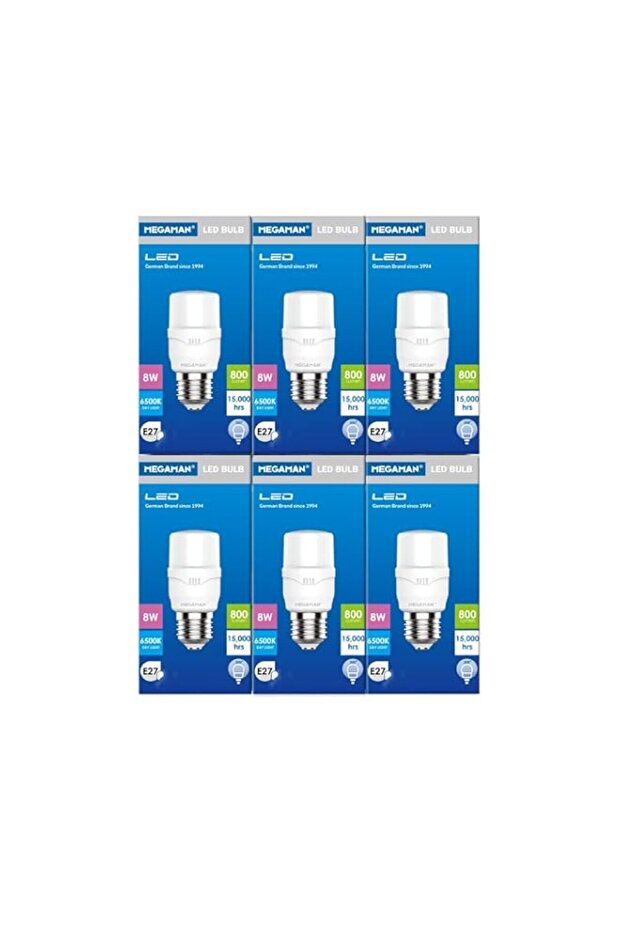 Megaman Led 8w 6500k Day Light E27 HalfStick (pack of 6)