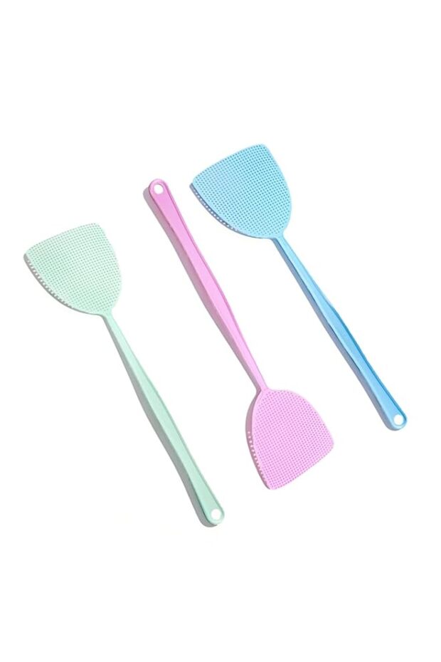 3-Pack Long Handle Fly Swatter Set – Flexible & Durable Mosquito, Bee, Spider Zapper – Blue, Green, Pink