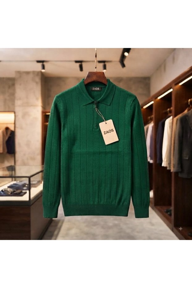 Men's Long-Sleeved Seasonal Polywool Sweater Regular Fit Knitwear Sweater