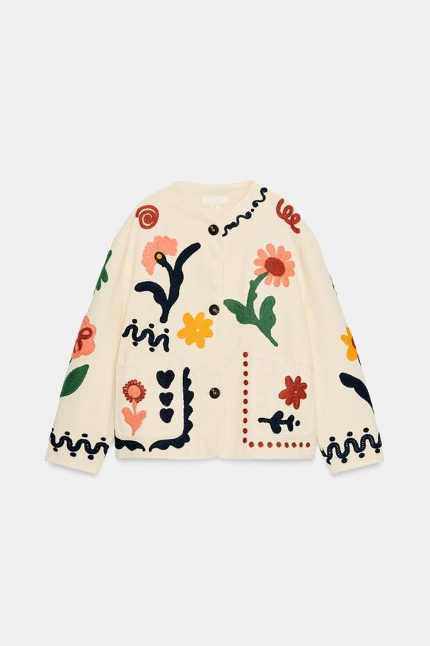 Floral Embroidered Design Jacket