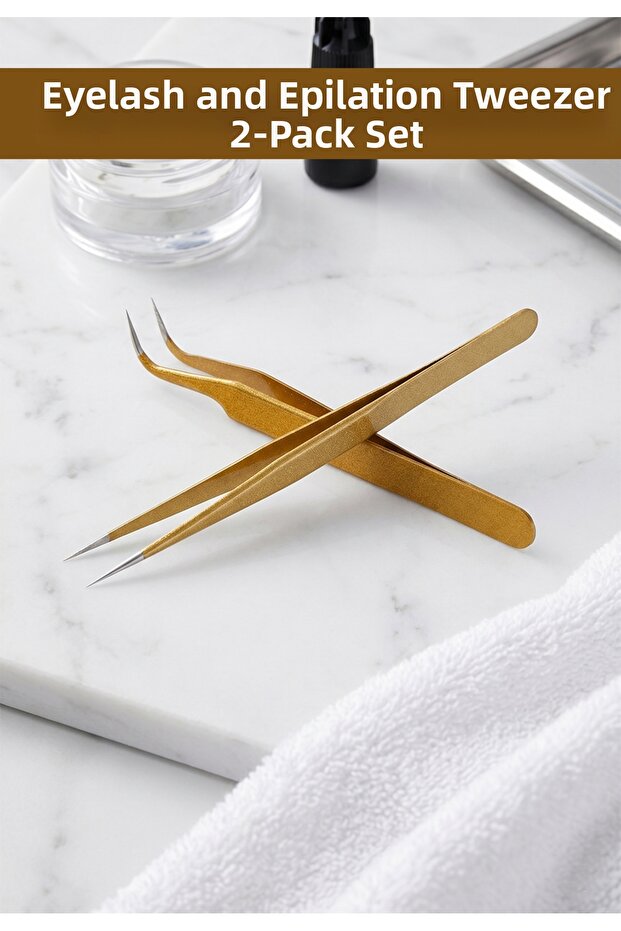 Eyelash and Hair Removal Tweezers Set of Two