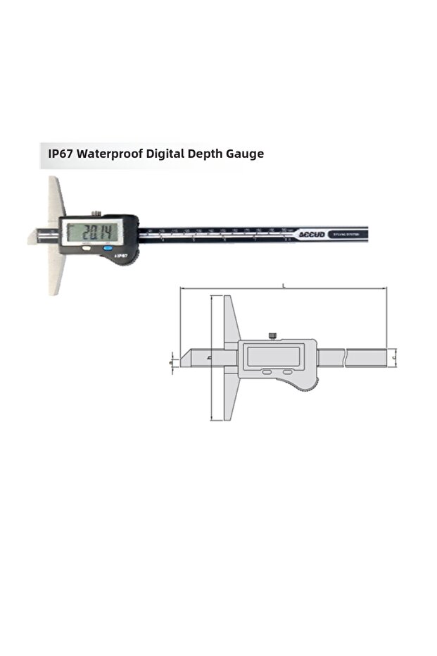 مقياس عمق رقمي مقاوم للماء IP67 من 0-200 مم