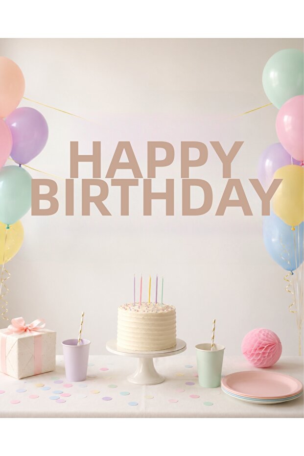 Makaron Happy Birthday Banner
