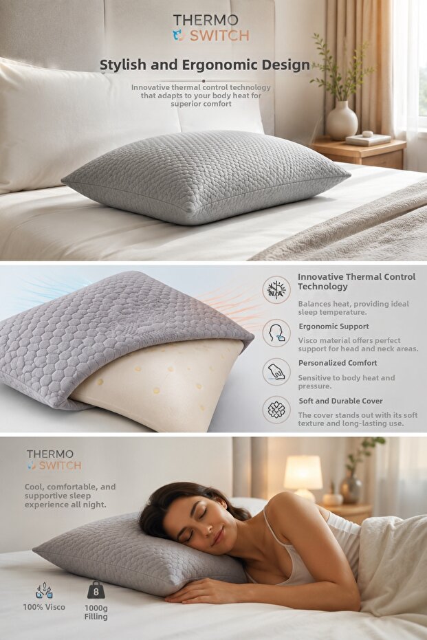 Sleep Home Thermo Switch Visco Pillow 40 X 60 cm