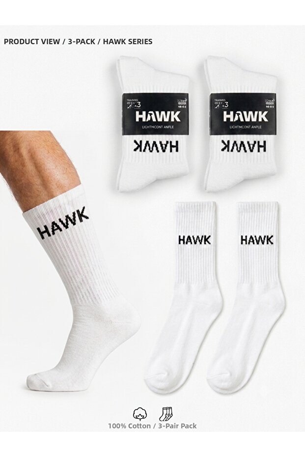 Men's Long Sports Socks 2 Packs of 6 Pairs Long Cuffed Below-Knee Cotton Socks Size 40-44