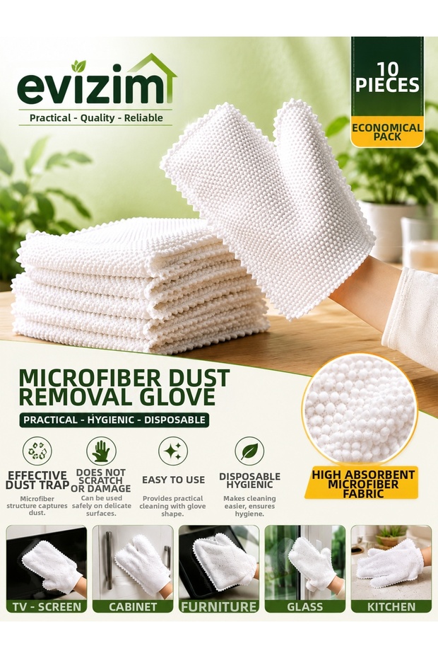 Multi-Purpose Microfiber Dusting Glove Vehicle Home Glass Furniture Cleaning