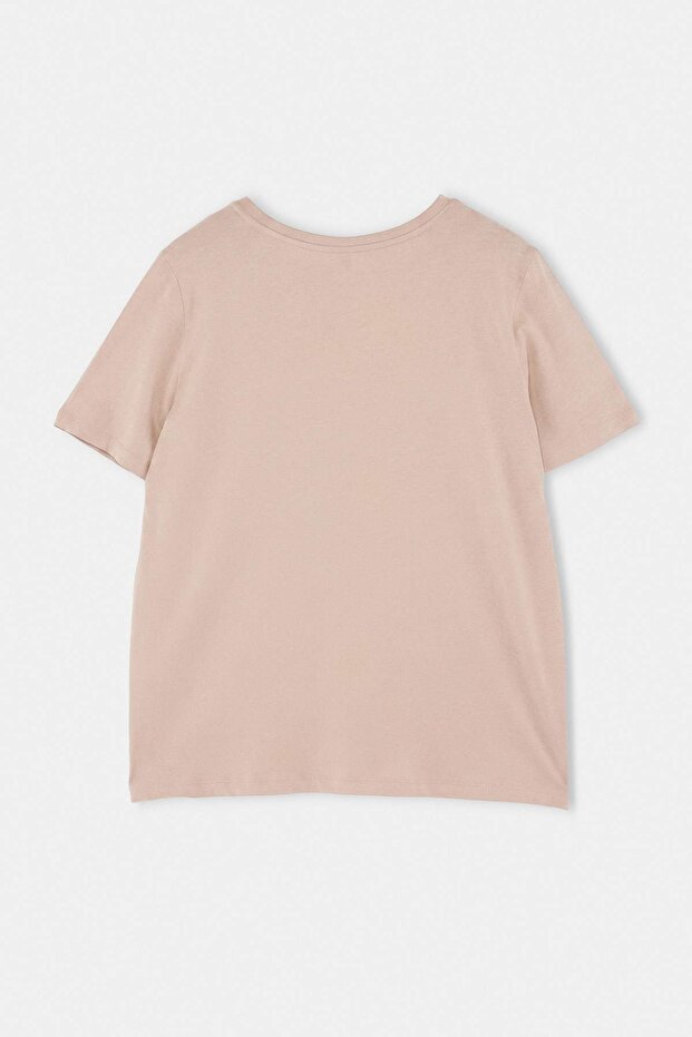 Vizon Regular Fit Basic Bisiklet Yaka %100 Pamuk Örme Büyük Beden T-Shirt TBBSS22TS0733 - 3