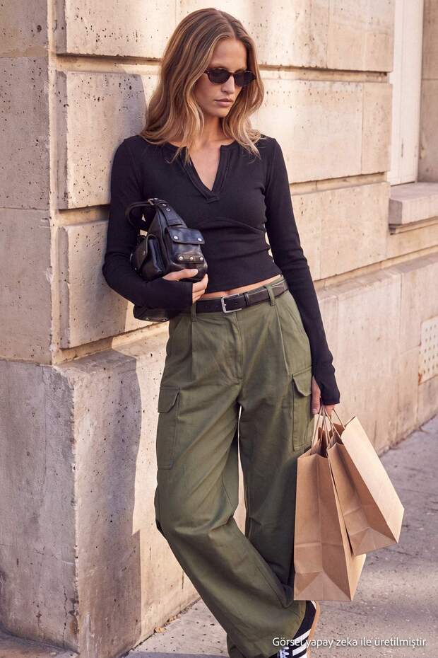 Siyah Düz Fitted Kaçık Yaka Crop/Kısa Pamuklu Kaşkorse Örme Bluz TWOAW27BZ00072