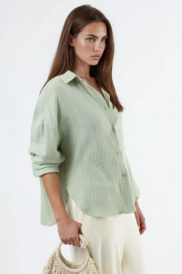 BUSEM Textured cotton button-down shirt - 2