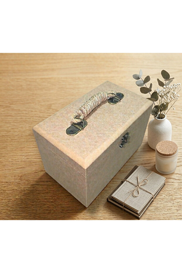 Wooden Paintable Clip-On Suitcase-Style Small Jewelry-Accessory Decorative Box