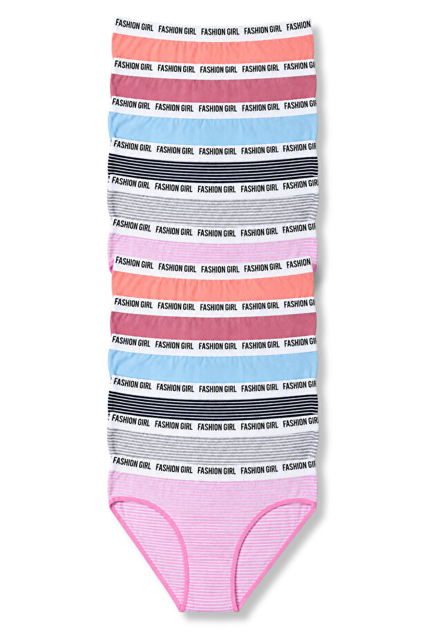 Women's 12-Pack Patterned Mixed Cotton Lycra Bikini Panties