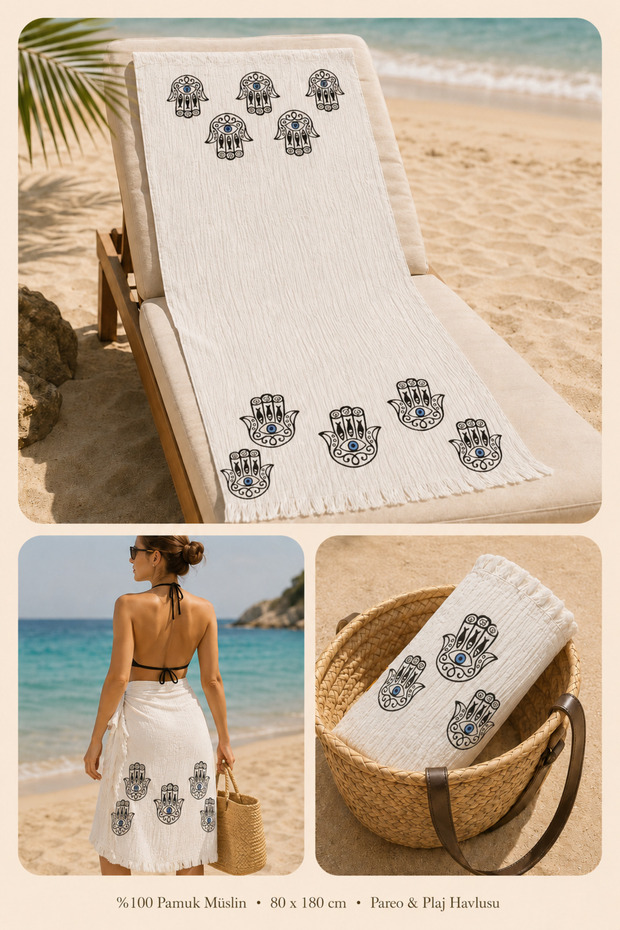 100% Cotton Muslin Peshtemal Beach Towel 80X180 cm Soft Sarong Pareo with Tassels High Absorbent Towel