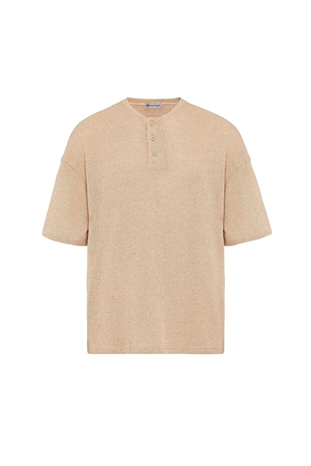 Basic Oversize Button Collar T-Shirt