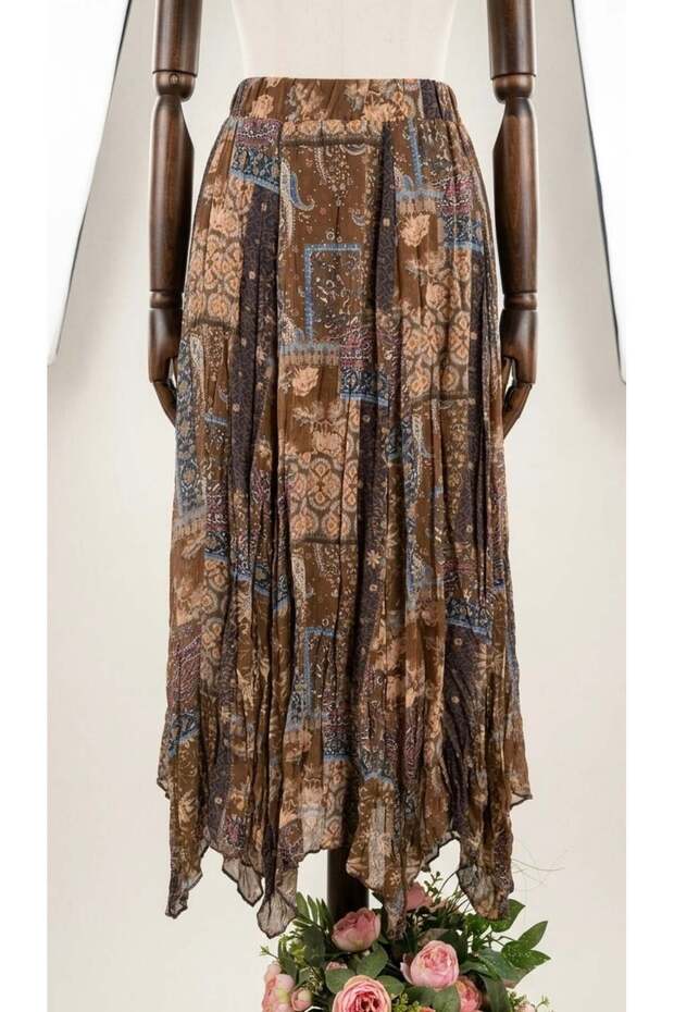 Women's Ethnic Patterned Bohemian Style Maxi Skirt