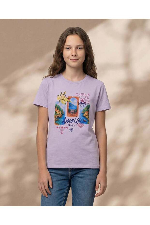 Senior Girls Pink Printed T-Shirt