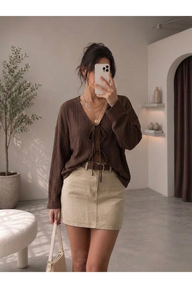 Women's Lace-Up Summer Blouse