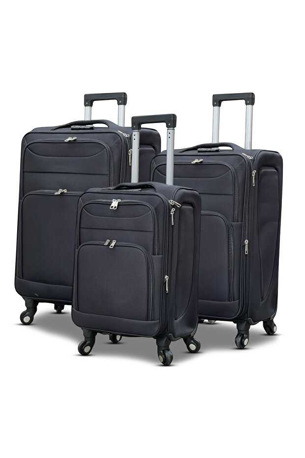 Soft Material 3PCS Set(20/24/28 Inch) Luggage Lightweight, Secured Lock, 4Spinner Wheels, Expandable