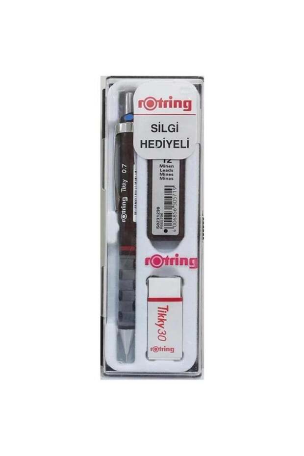 Tikky School Set 0.7 mm Claret Red Versatil Tip Pen-Eraser-Tip