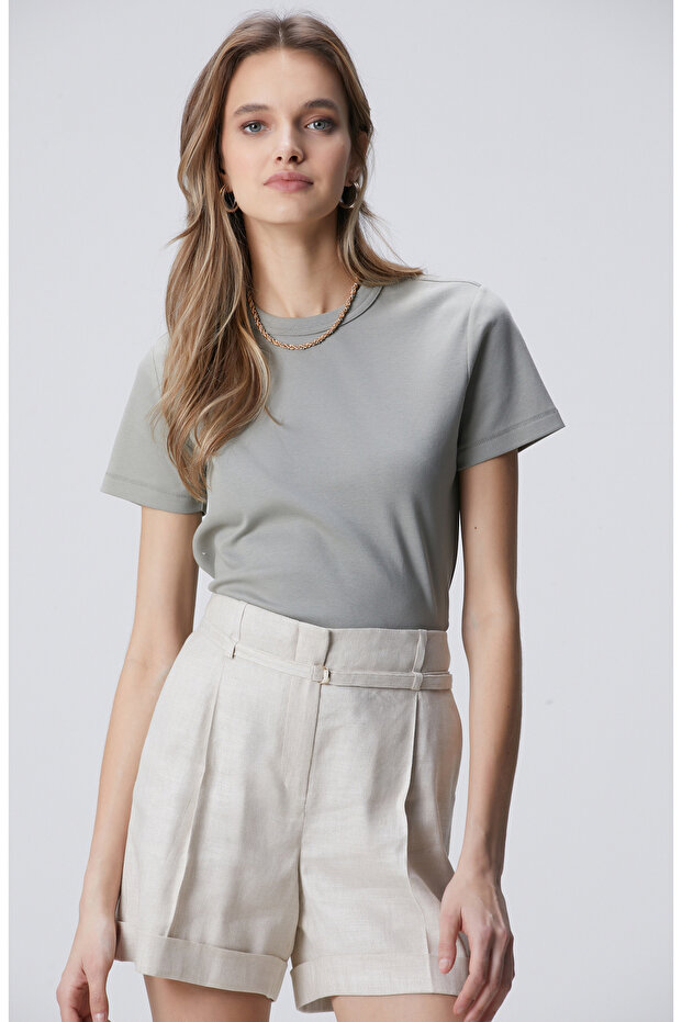 Açık Haki Basic T-shirt