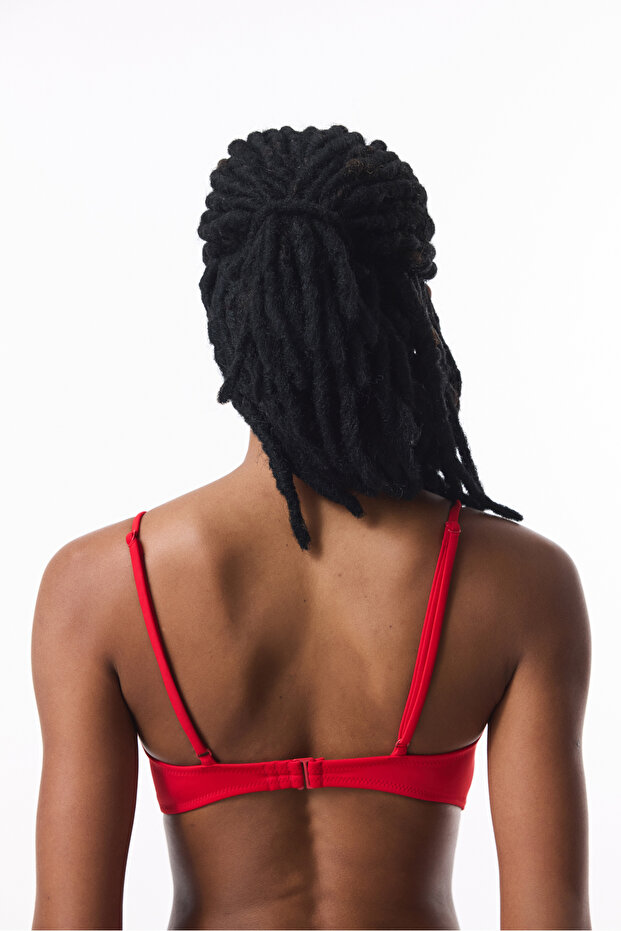 Red Front Opening Underwire Bikini Top - 2