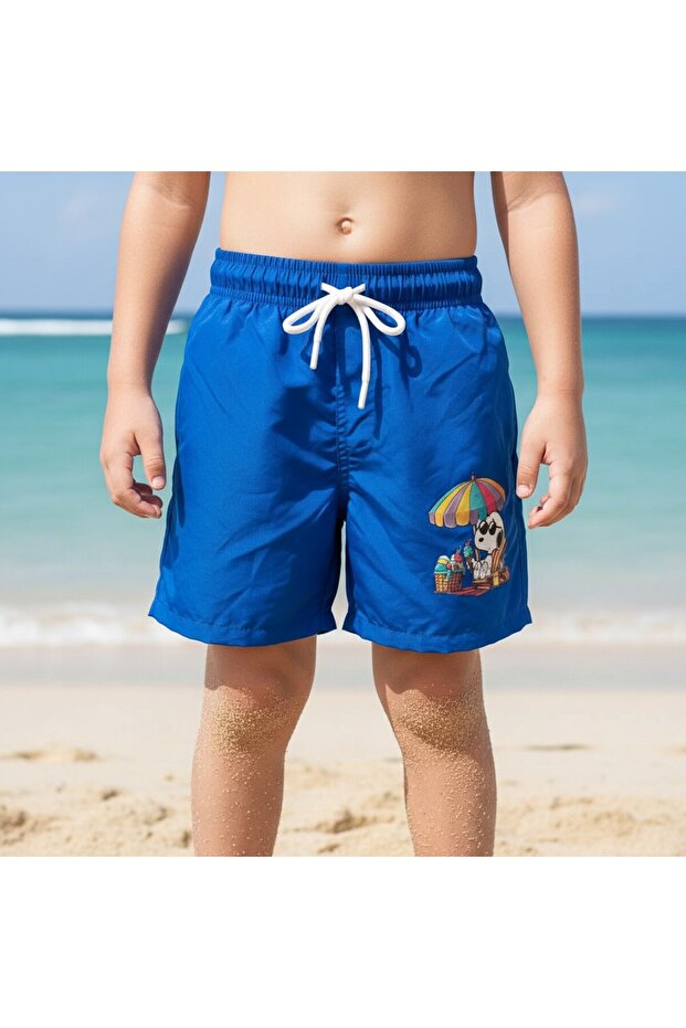 Mi̇lays Ki̇ds Disney Printed Boy's Lace-Up Network Mesh Sea Shorts