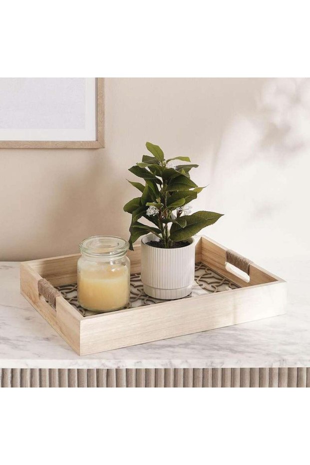 Alford Wooden Decor Tray 40x30x6cm - Natural