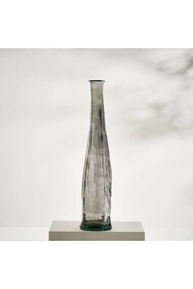 Everest Recycled Glass Vase 23x80cm - Grey