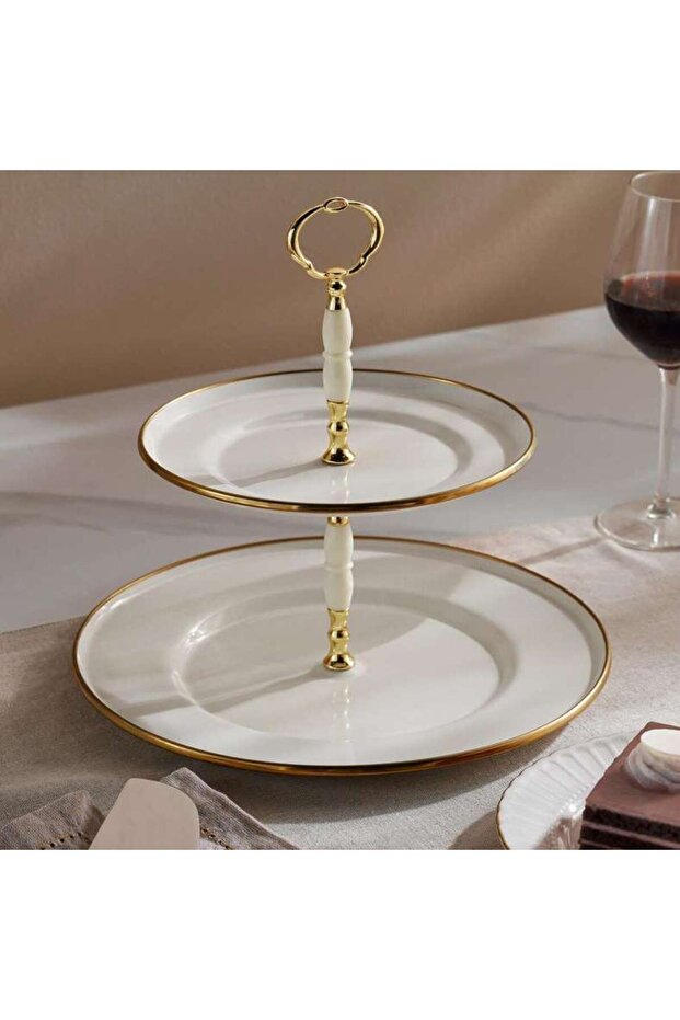 Alinna 2-tier Cake Stand 28x27cm -white